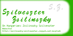 szilveszter zsilinszky business card